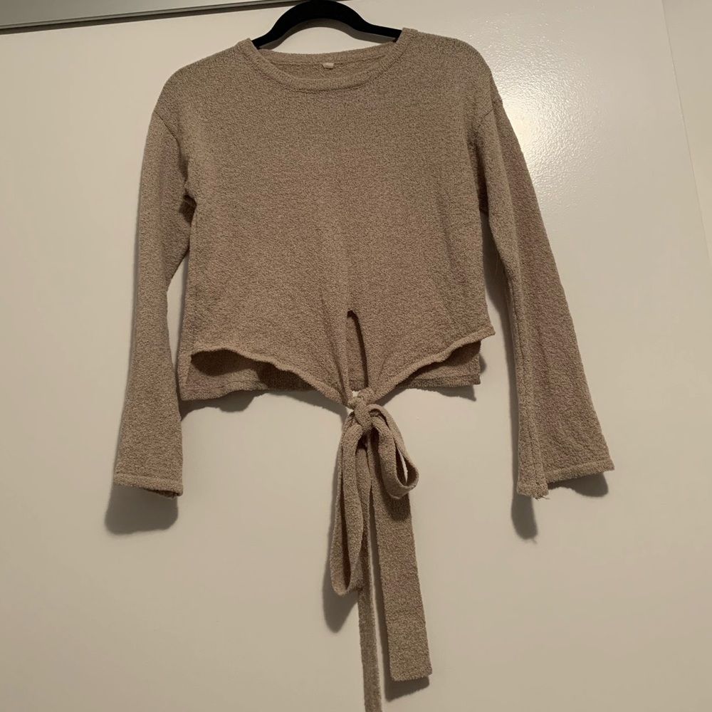 Cropped Tie Sweater